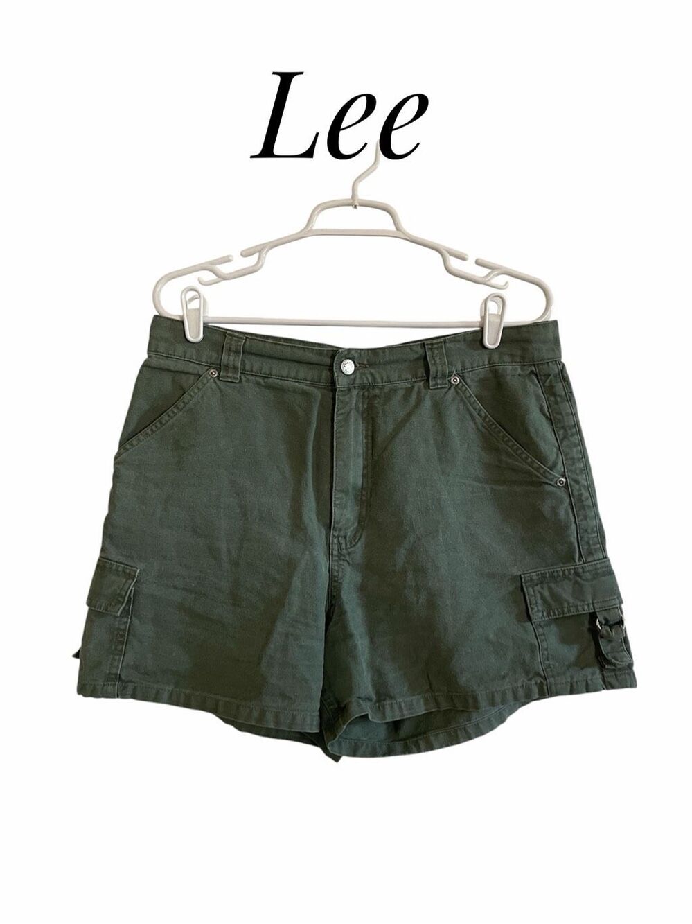 Vintage Lee Shorts 6/8 Cotton Cargo Olive Green